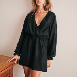 Sézane Wrap Black Dress